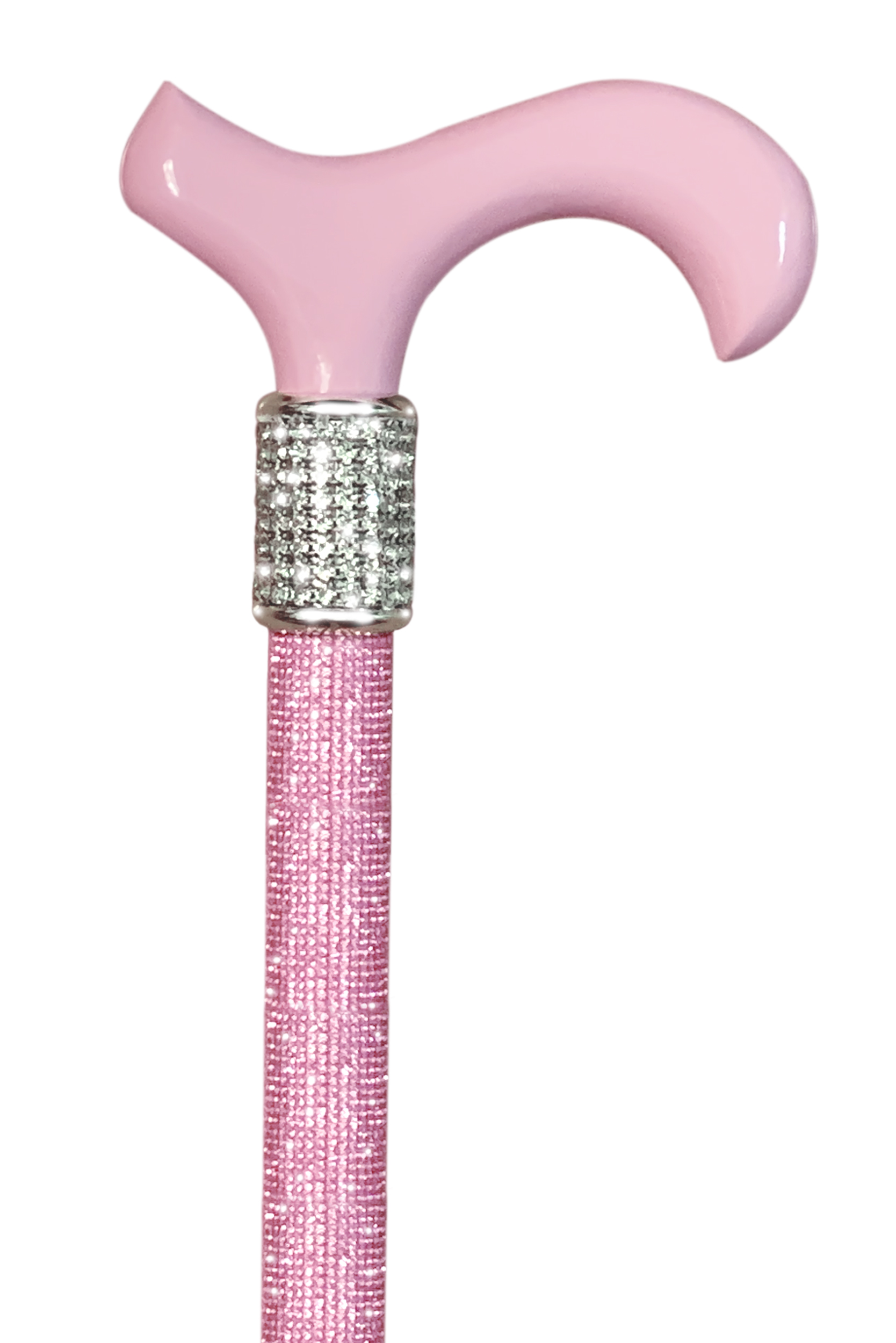 Adjustable Fashionable Pink Cane with Diamonds and Pearls